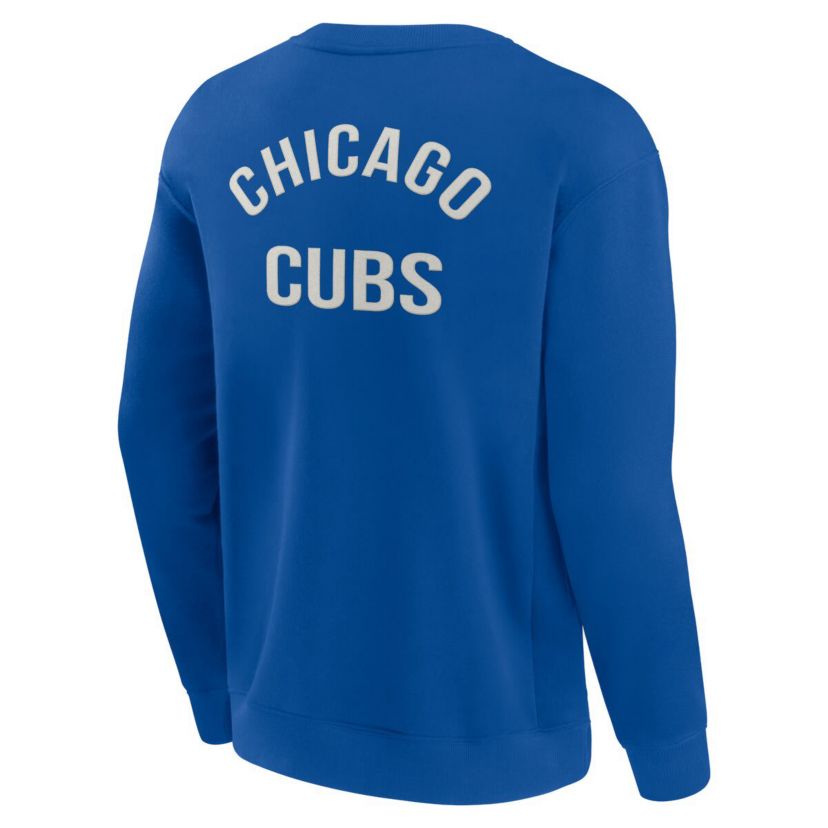 MLB Unisex Fanatics Chicago Cubs Super Soft Pullover Crew Sweatshirt