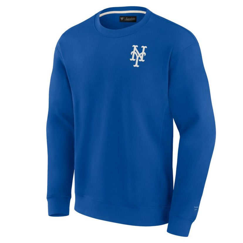 MLB Unisex Fanatics New York Mets Super Soft Pullover Crew Sweatshirt