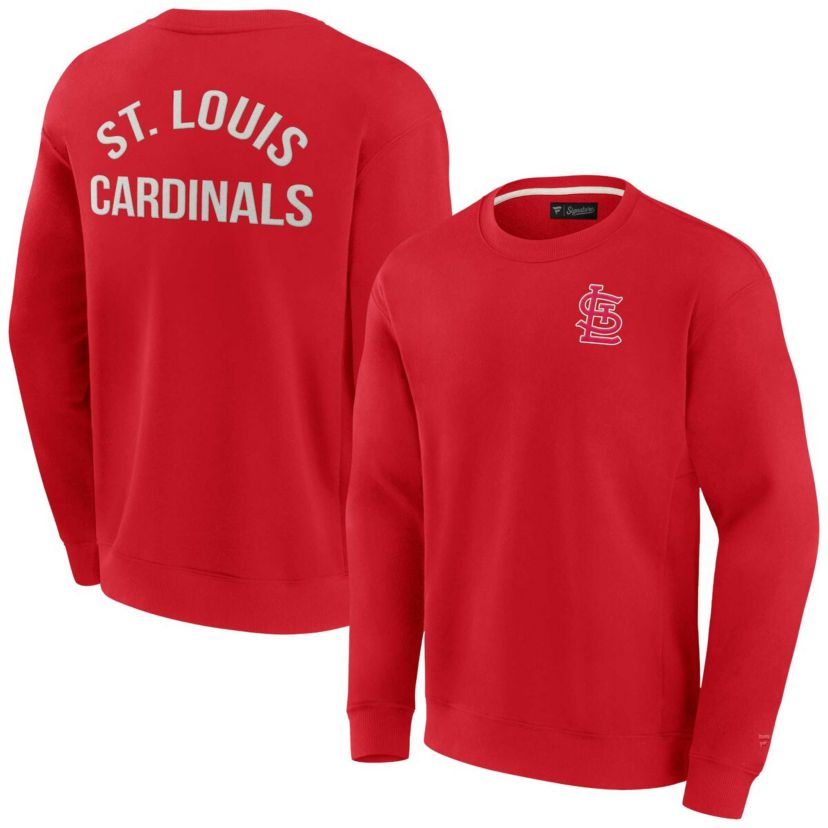 MLB Unisex Fanatics St. Louis Cardinals Super Soft Pullover Crew Sweatshirt