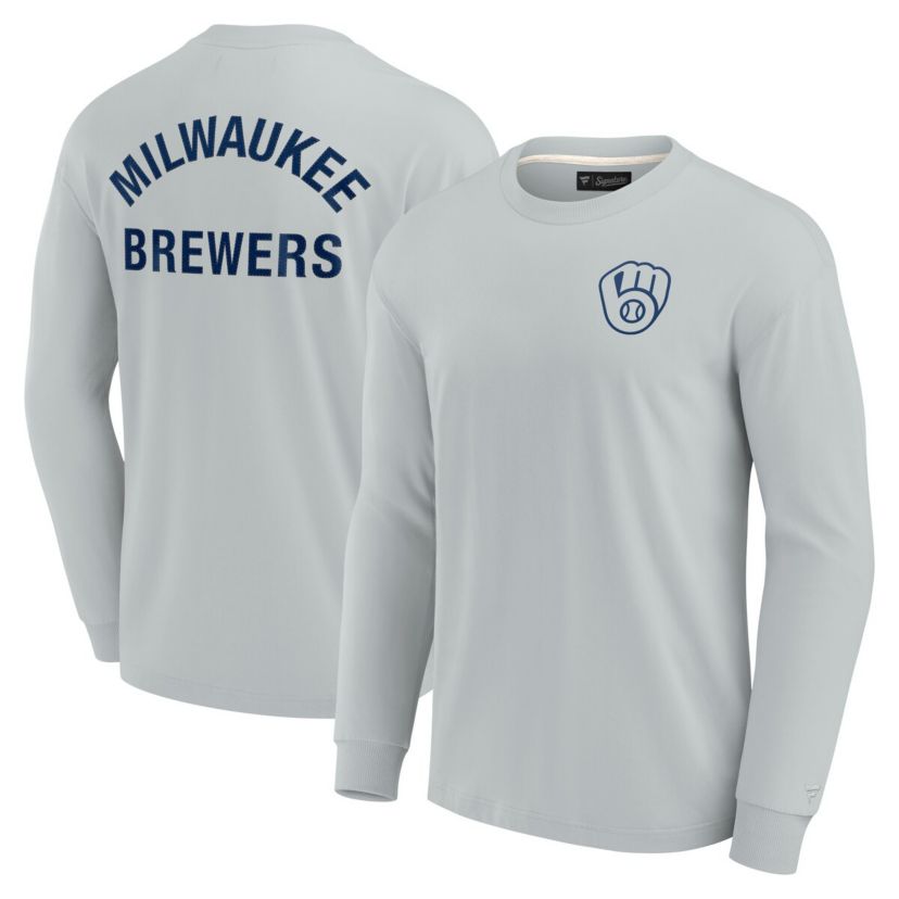 MLB Unisex Fanatics Milwaukee Brewers Elements Super Soft Long Sleeve T-Shirt