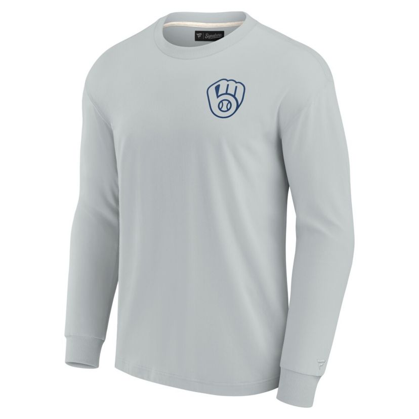 MLB Unisex Fanatics Milwaukee Brewers Elements Super Soft Long Sleeve T-Shirt
