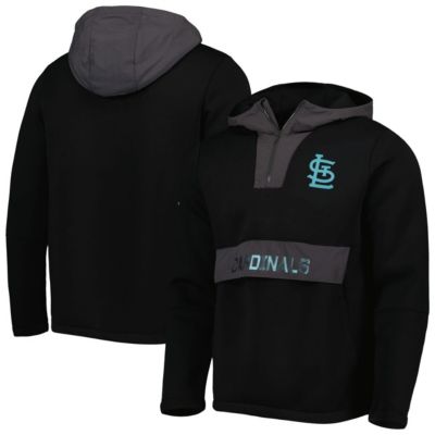Levelwear Men's MLB St. Louis Cardinals Ruckus Quarter-Zip Hoodie, Black, Small -  0826394896582