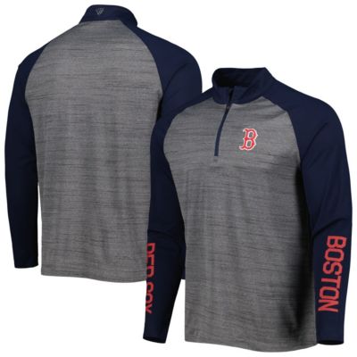 Levelwear Men's Boston Red Sox MLB Boston Sox Vandal Raglan Quarter-Zip Top, Gray, Small -  0826394895189