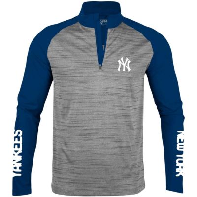 Levelwear Men's MLB New York Yankees Vandal Raglan Quarter-Zip Top, Gray, Small -  0826394895639