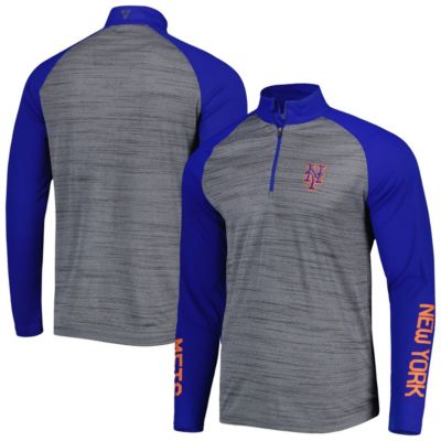 Levelwear Men's MLB New York Mets Vandal Raglan Quarter-Zip Top, Gray, X-Large -  0826394895615