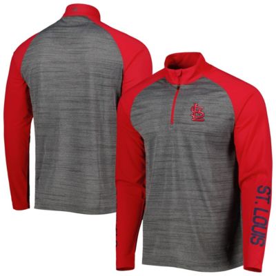 Levelwear Men's MLB St. Louis Cardinals Vandal Raglan Quarter-Zip Top, Gray, X-Large -  0826394895868