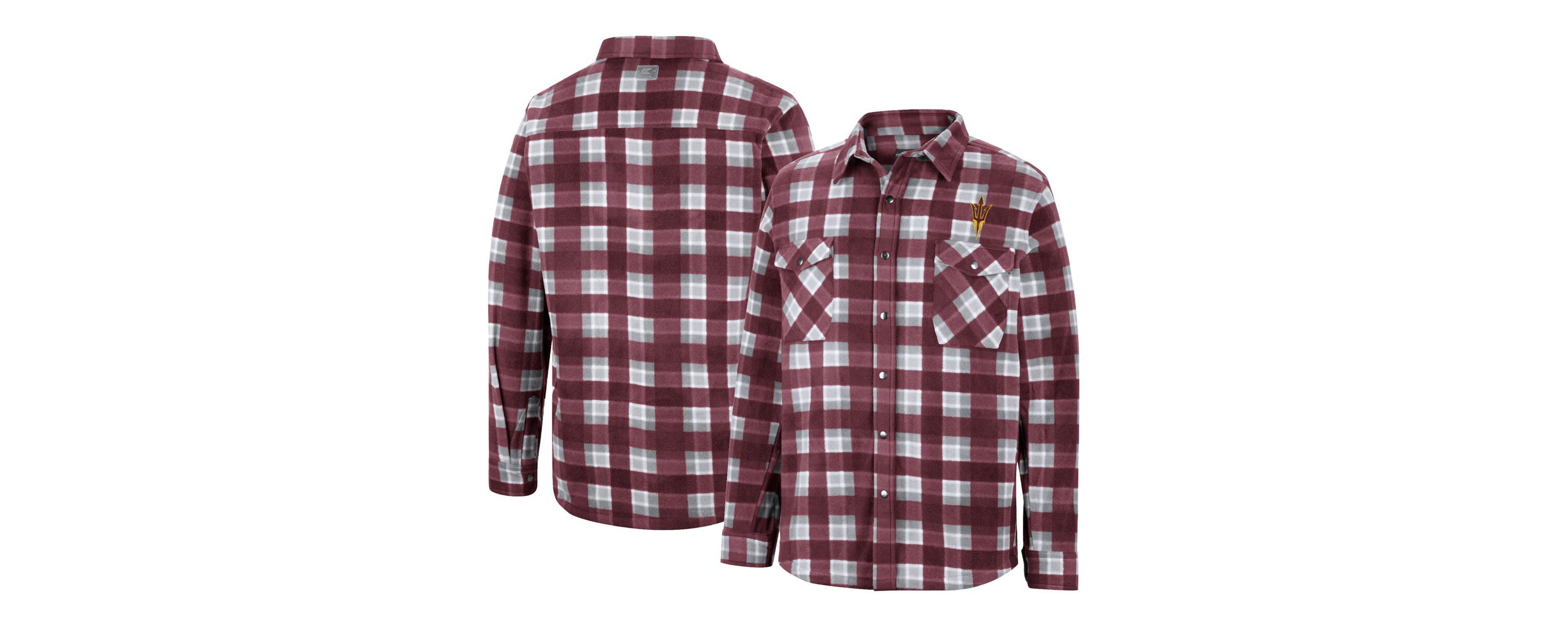 NCAA Maroon/White Arizona State Sun Devils Ellis Plaid Full-Snap Shirt Jacket