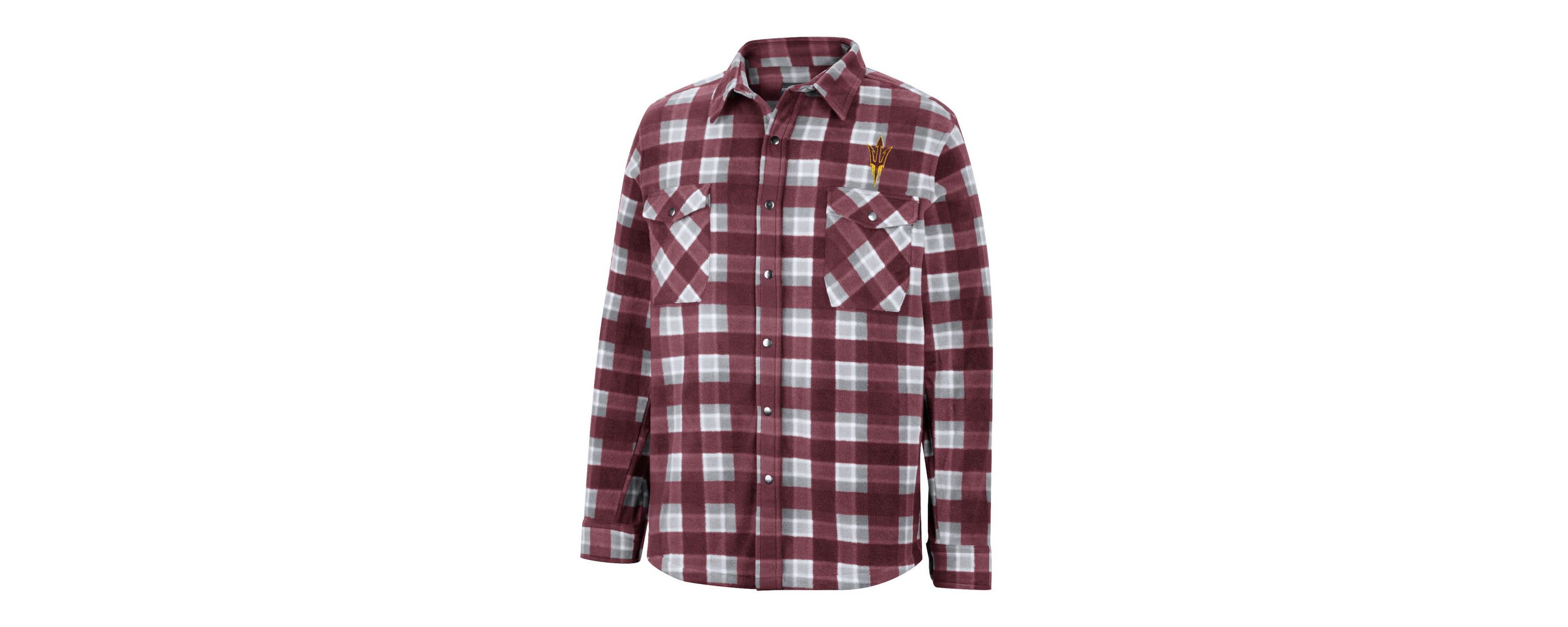 NCAA Maroon/White Arizona State Sun Devils Ellis Plaid Full-Snap Shirt Jacket