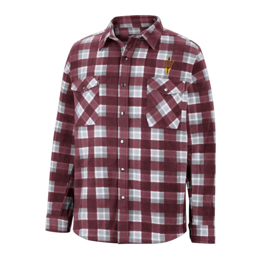 NCAA Maroon/White Arizona State Sun Devils Ellis Plaid Full-Snap Shirt Jacket