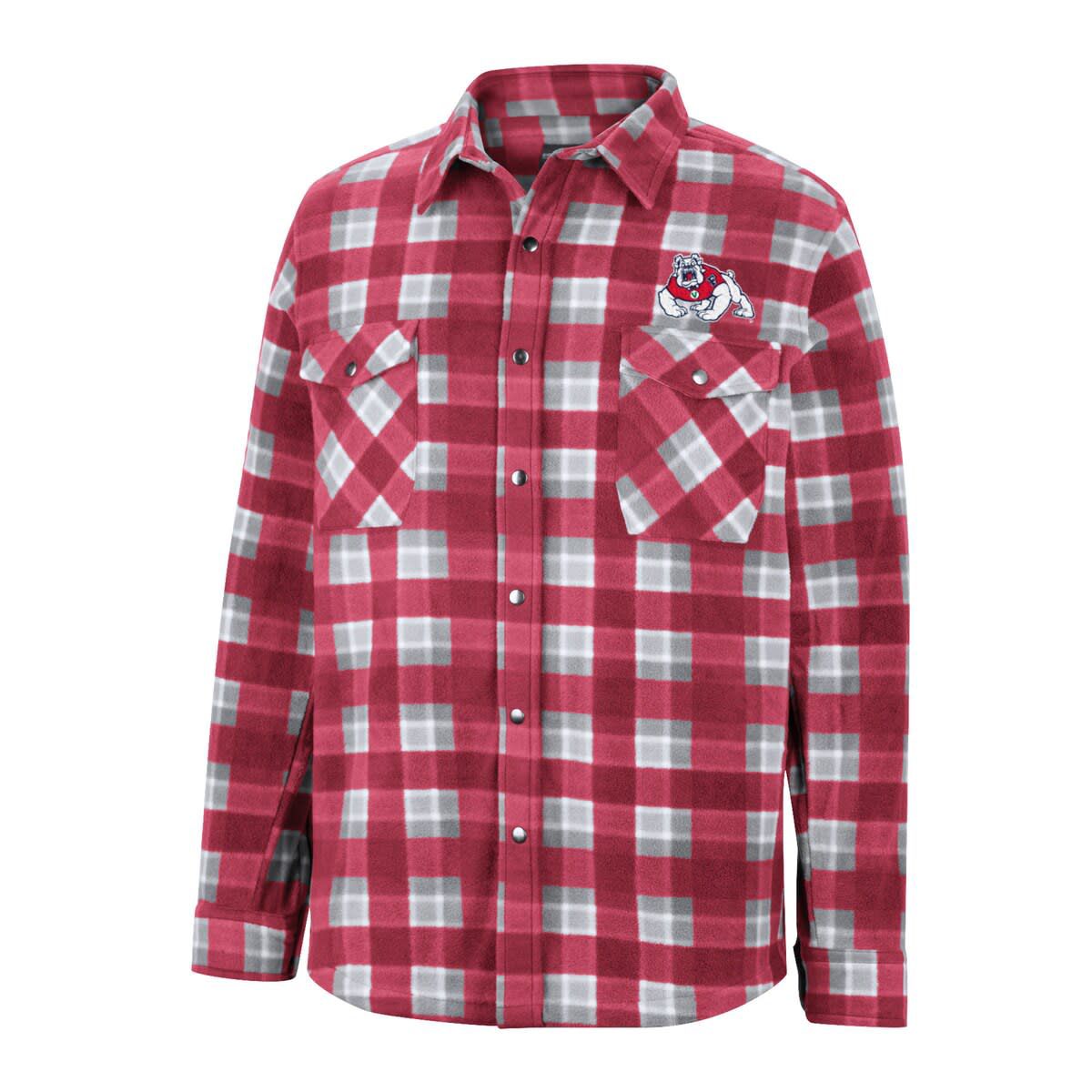 NCAA Red/White Fresno State Bulldogs Ellis Plaid Full-Snap Shirt Jacket