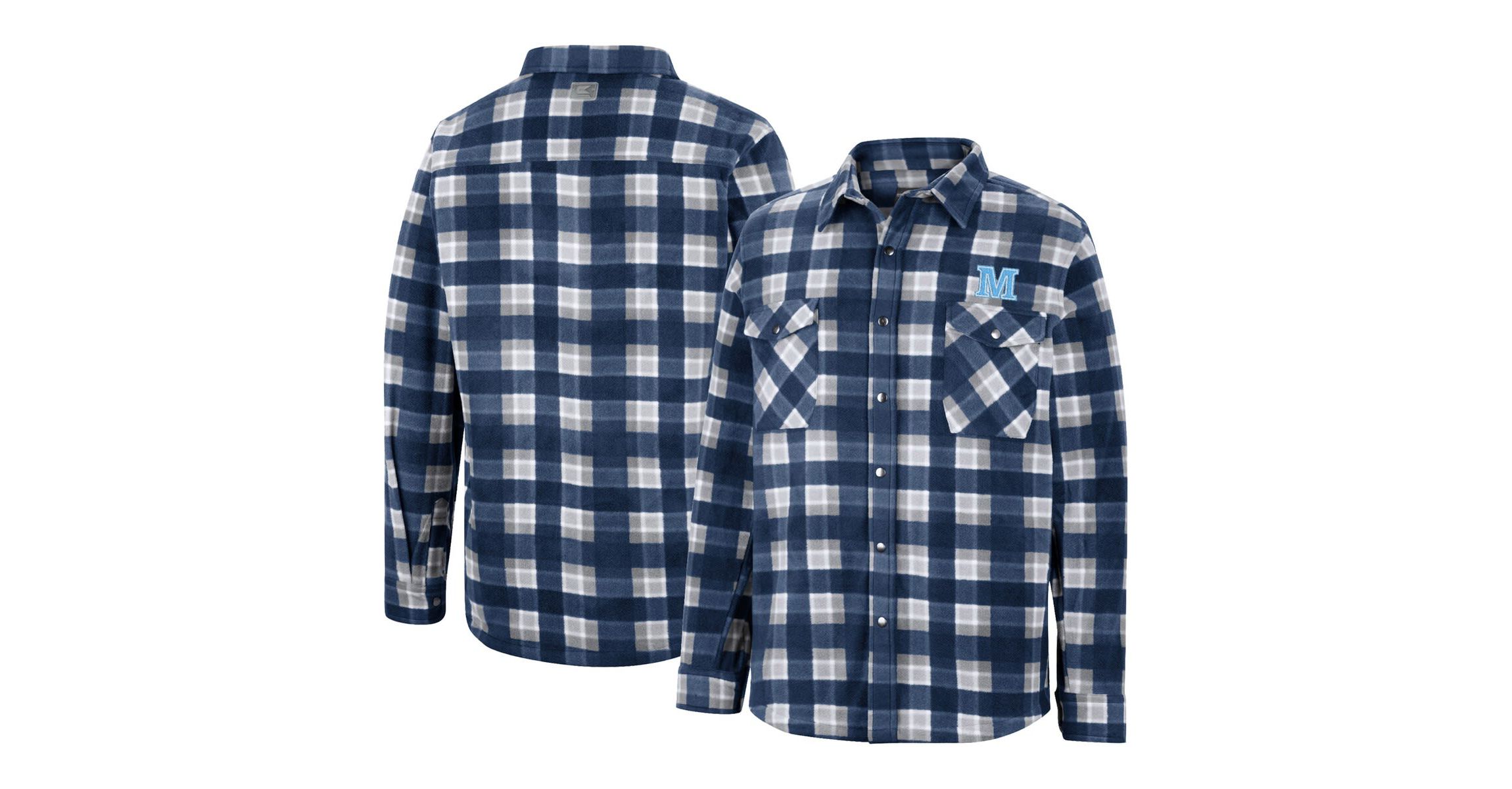 Maine Black Bears NCAA Navy/White Maine Bears Ellis Plaid Full-Snap Shirt Jacket