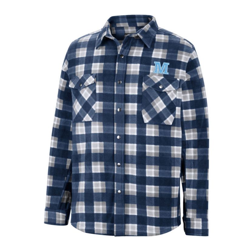 Maine Black Bears NCAA Navy/White Maine Bears Ellis Plaid Full-Snap Shirt Jacket
