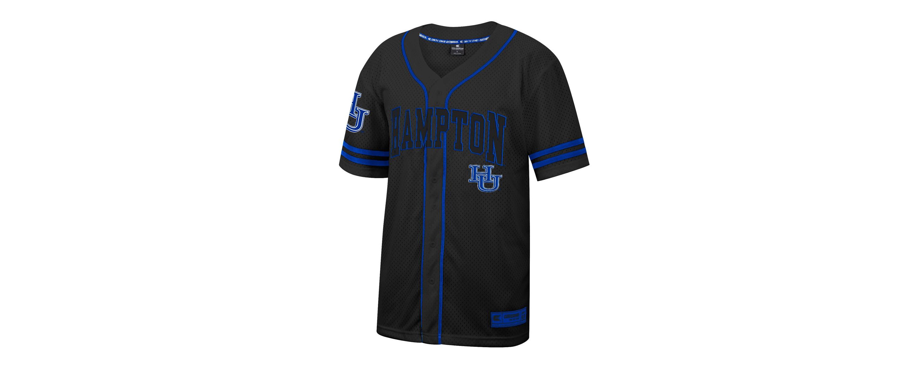 NCAA Hampton Pirates Free Spirited Mesh Button-Up Baseball Jersey