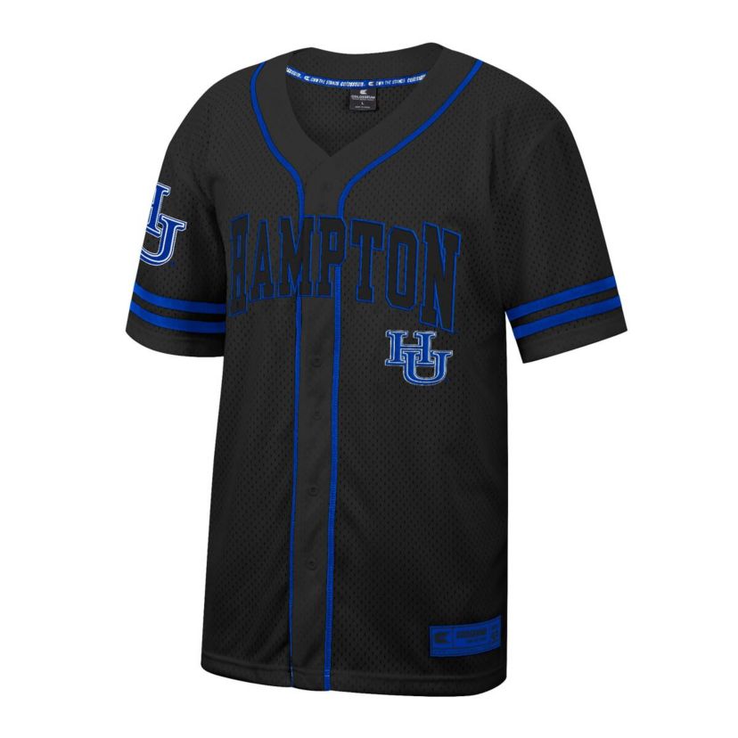 NCAA Hampton Pirates Free Spirited Mesh Button-Up Baseball Jersey