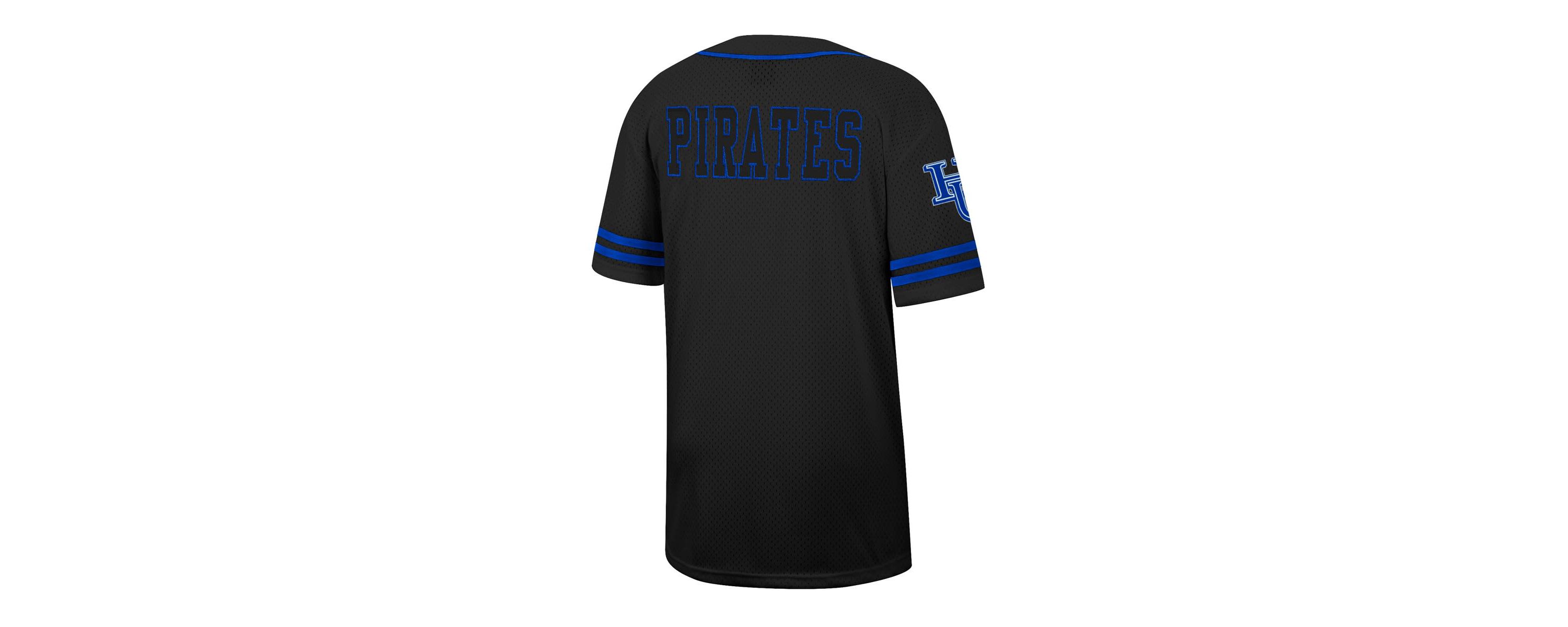 NCAA Hampton Pirates Free Spirited Mesh Button-Up Baseball Jersey
