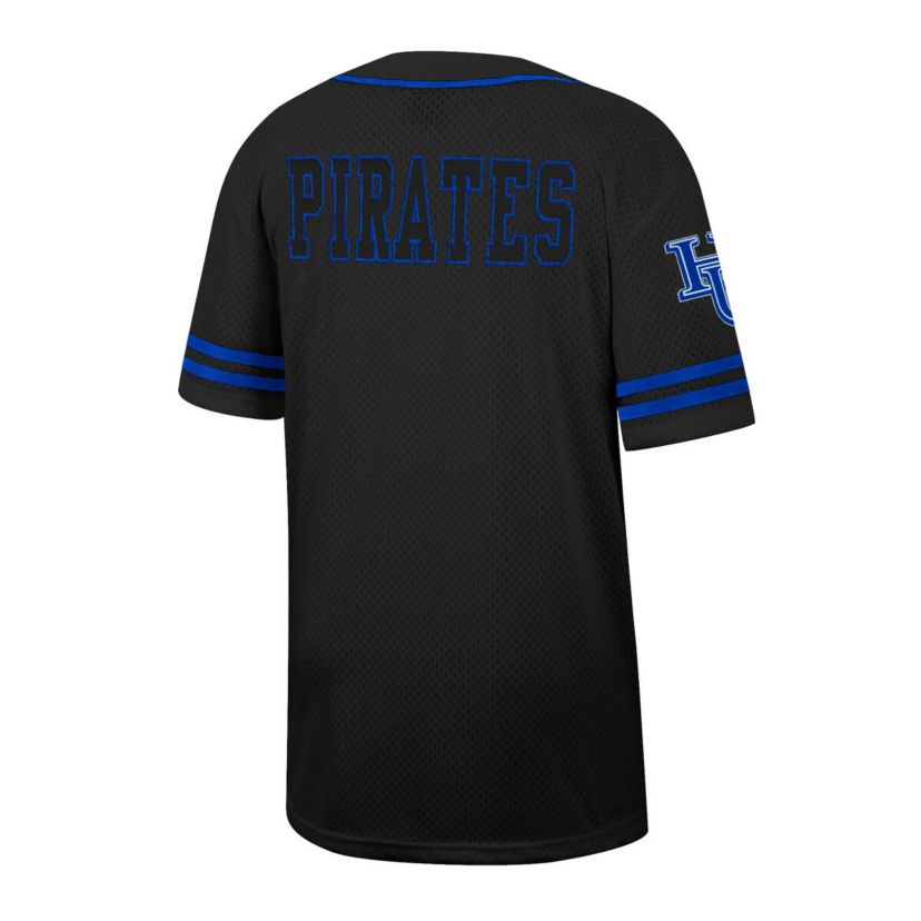 NCAA Hampton Pirates Free Spirited Mesh Button-Up Baseball Jersey