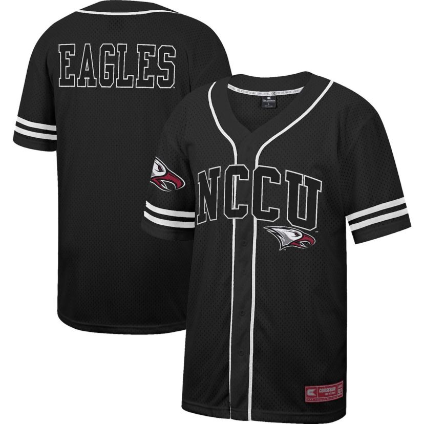 NC Central Eagles NCAA North Carolina Central Eagles Free Spirited Mesh Button-Up Baseball Jersey
