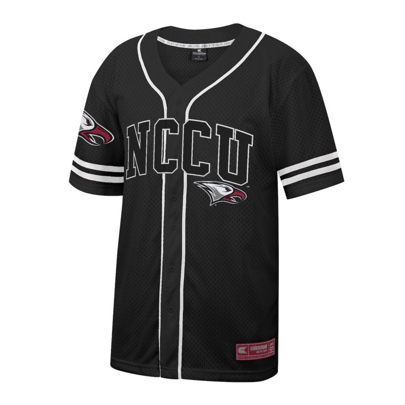 NC Central Eagles NCAA North Carolina Central Eagles Free Spirited Mesh Button-Up Baseball Jersey