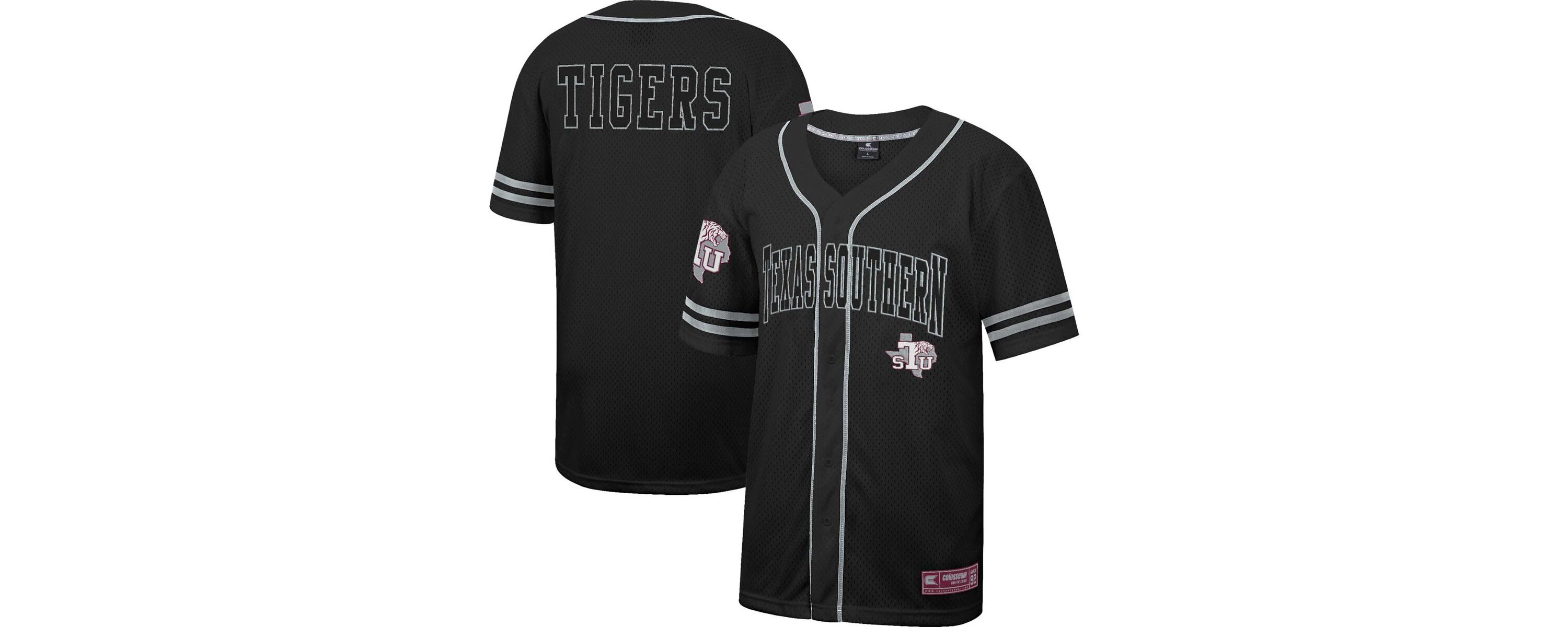NCAA Texas Southern Tigers Free Spirited Mesh Button-Up Baseball Jersey