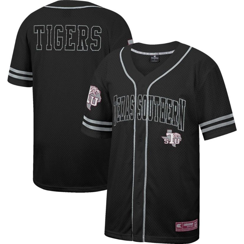 NCAA Texas Southern Tigers Free Spirited Mesh Button-Up Baseball Jersey
