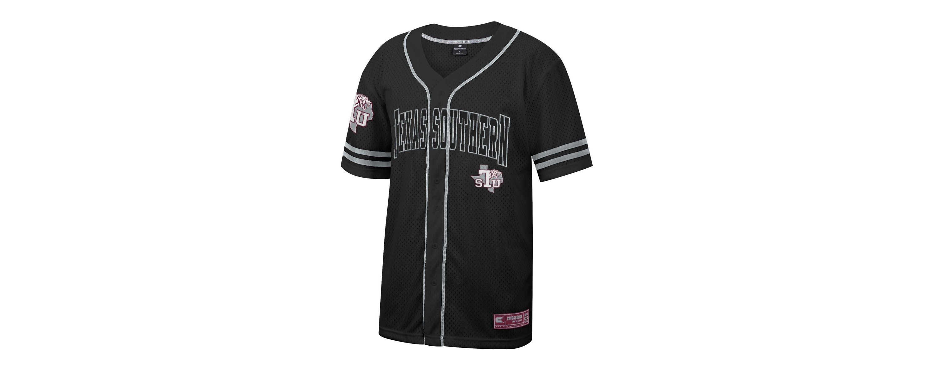 NCAA Texas Southern Tigers Free Spirited Mesh Button-Up Baseball Jersey