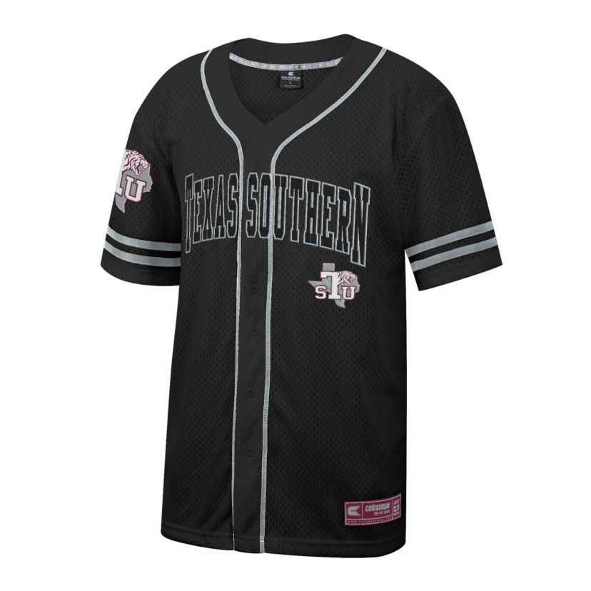 NCAA Texas Southern Tigers Free Spirited Mesh Button-Up Baseball Jersey