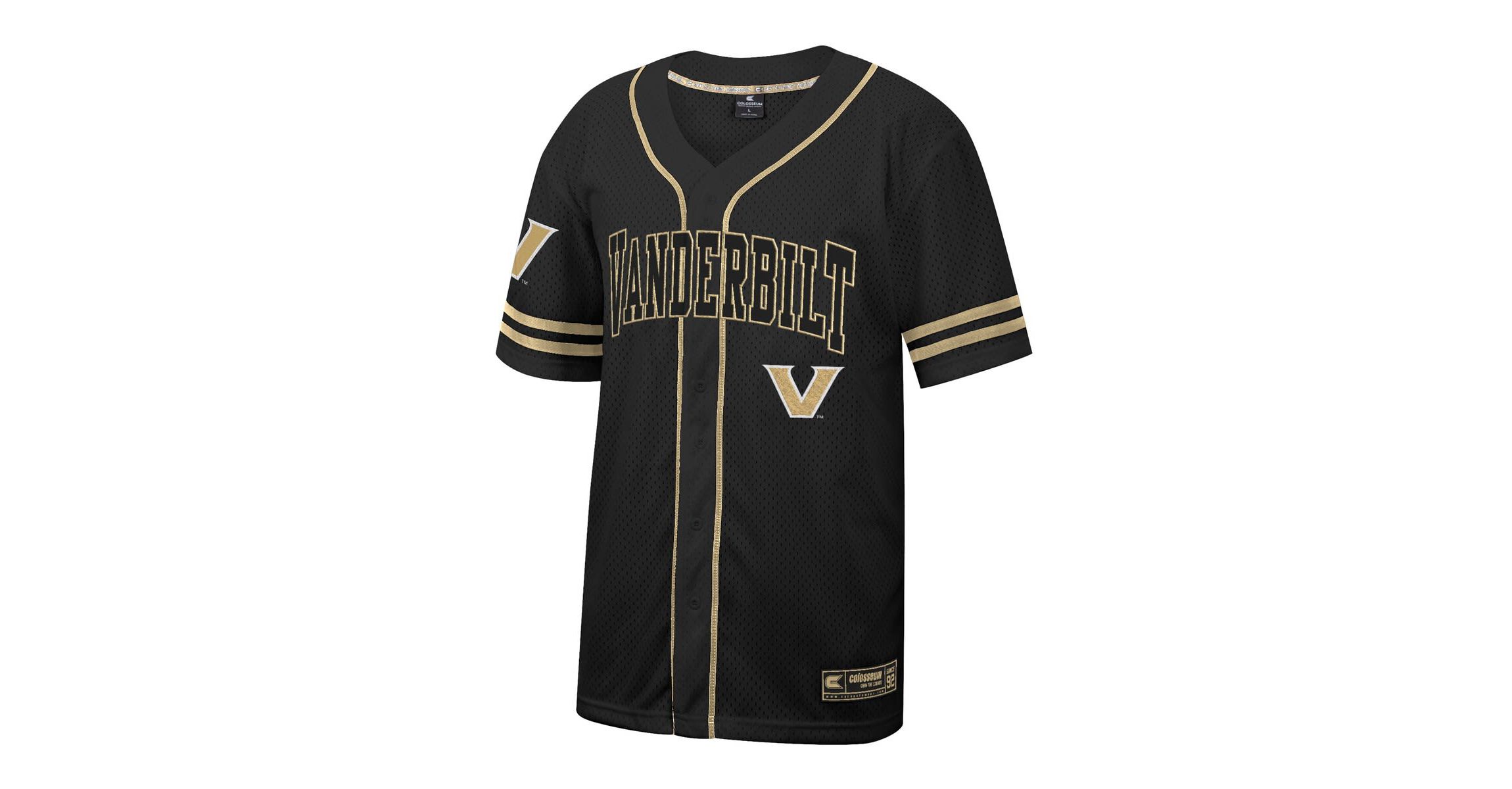 NCAA Vanderbilt Commodores Free Spirited Mesh Button-Up Baseball Jersey