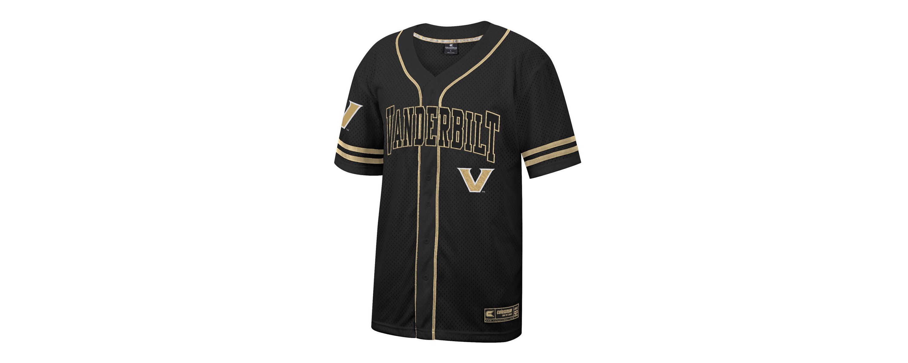 NCAA Vanderbilt Commodores Free Spirited Mesh Button-Up Baseball Jersey