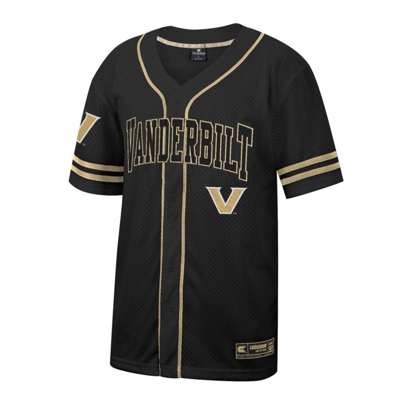 NCAA Vanderbilt Commodores Free Spirited Mesh Button-Up Baseball Jersey
