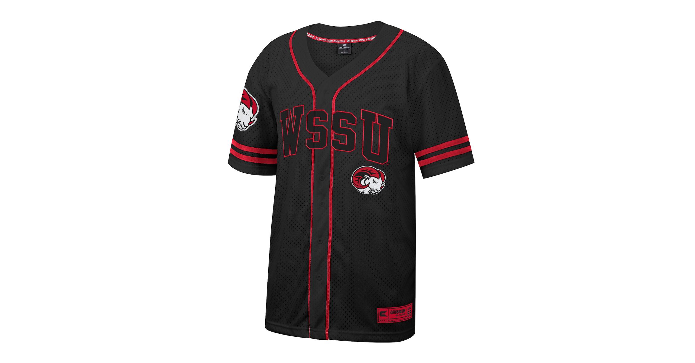 NCAA Winston-Salem State Rams Free Spirited Mesh Button-Up Baseball Jersey