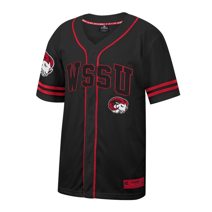 NCAA Winston-Salem State Rams Free Spirited Mesh Button-Up Baseball Jersey