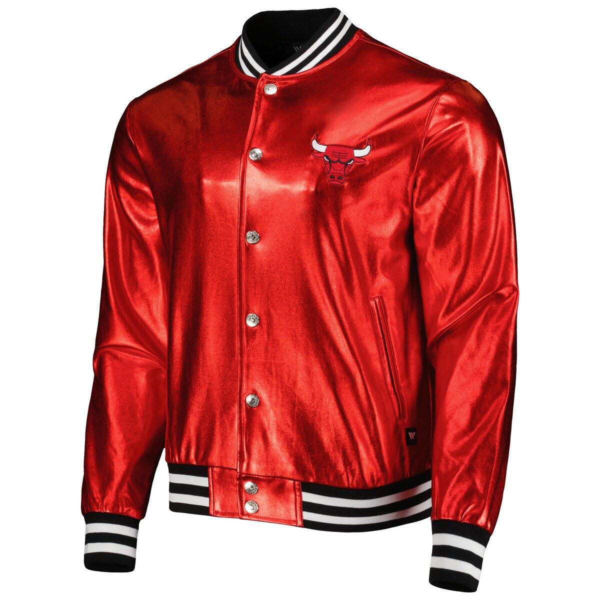 NBA Unisex Chicago Bulls Metallic Full-Snap Bomber Jacket