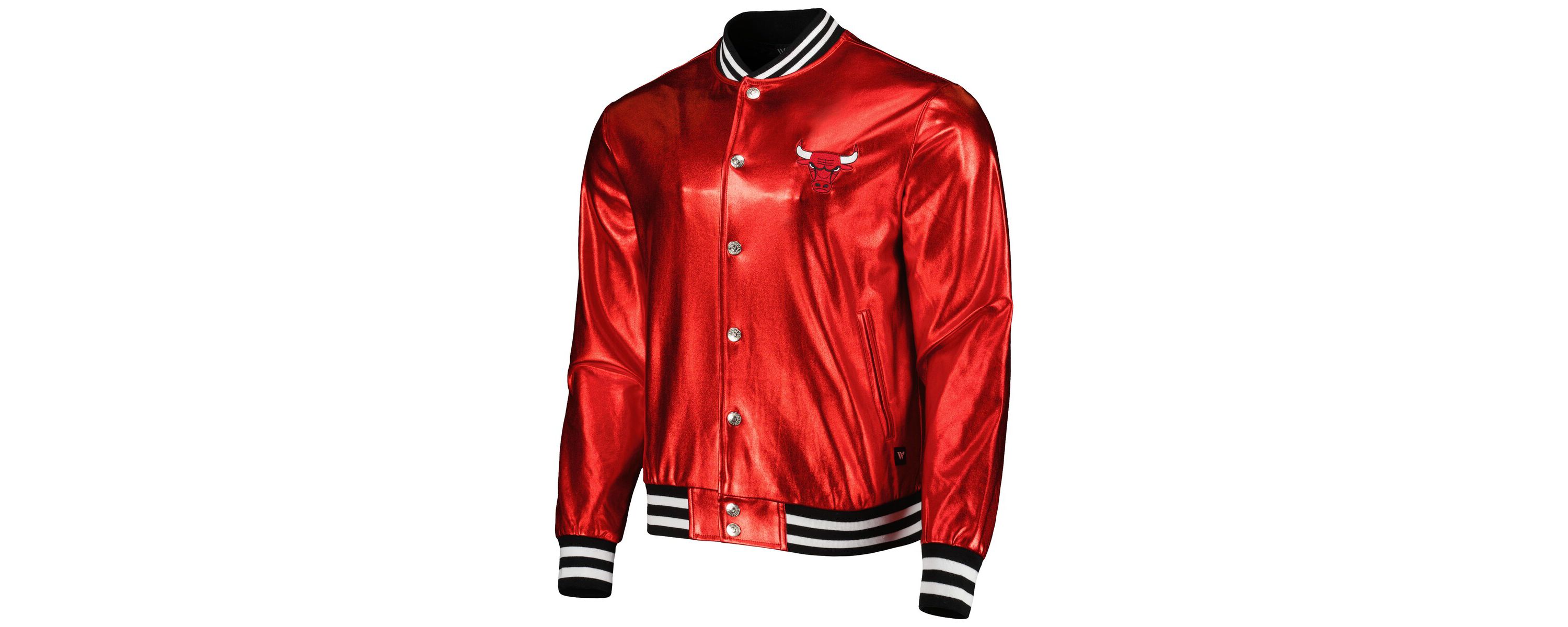 NBA Unisex Chicago Bulls Metallic Full-Snap Bomber Jacket