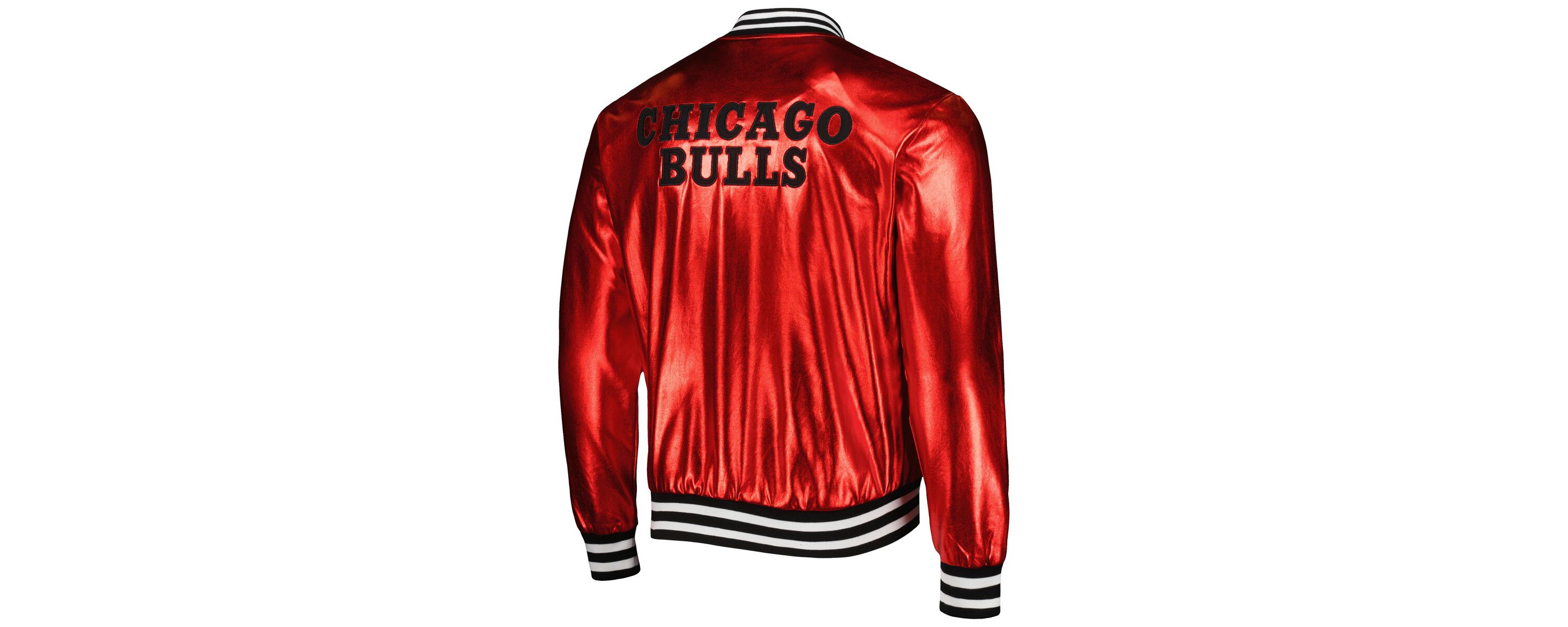 NBA Unisex Chicago Bulls Metallic Full-Snap Bomber Jacket