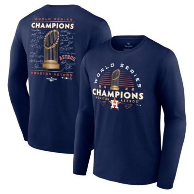 Men's MLB Fanatics Houston Astros 2022 World Series s Signature Roster Long Sleeve T-Shirt, Navy Blue, 5XL