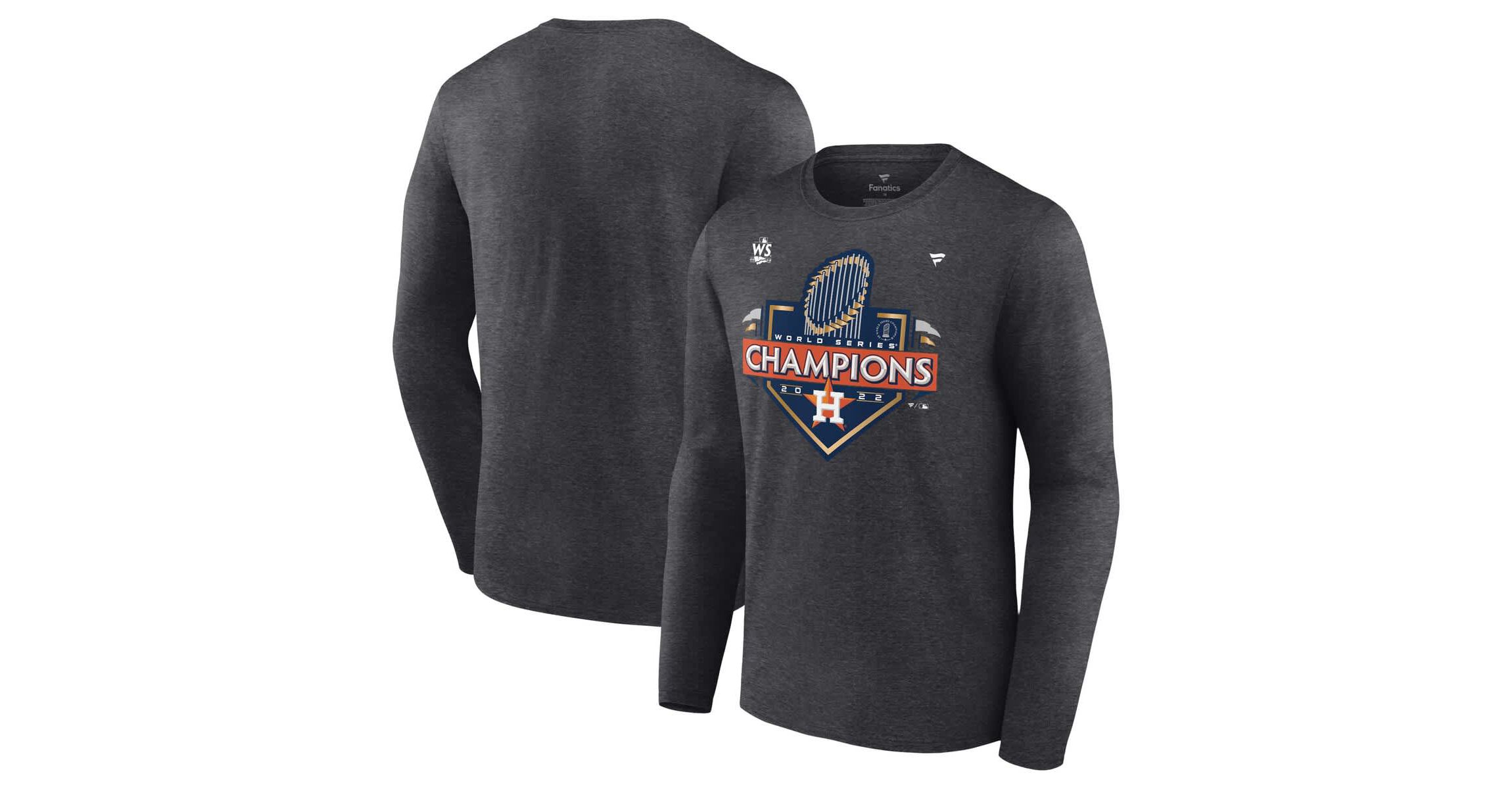 MLB Fanatics Houston Astros 2022 World Series s Locker Room Long Sleeve T-Shirt