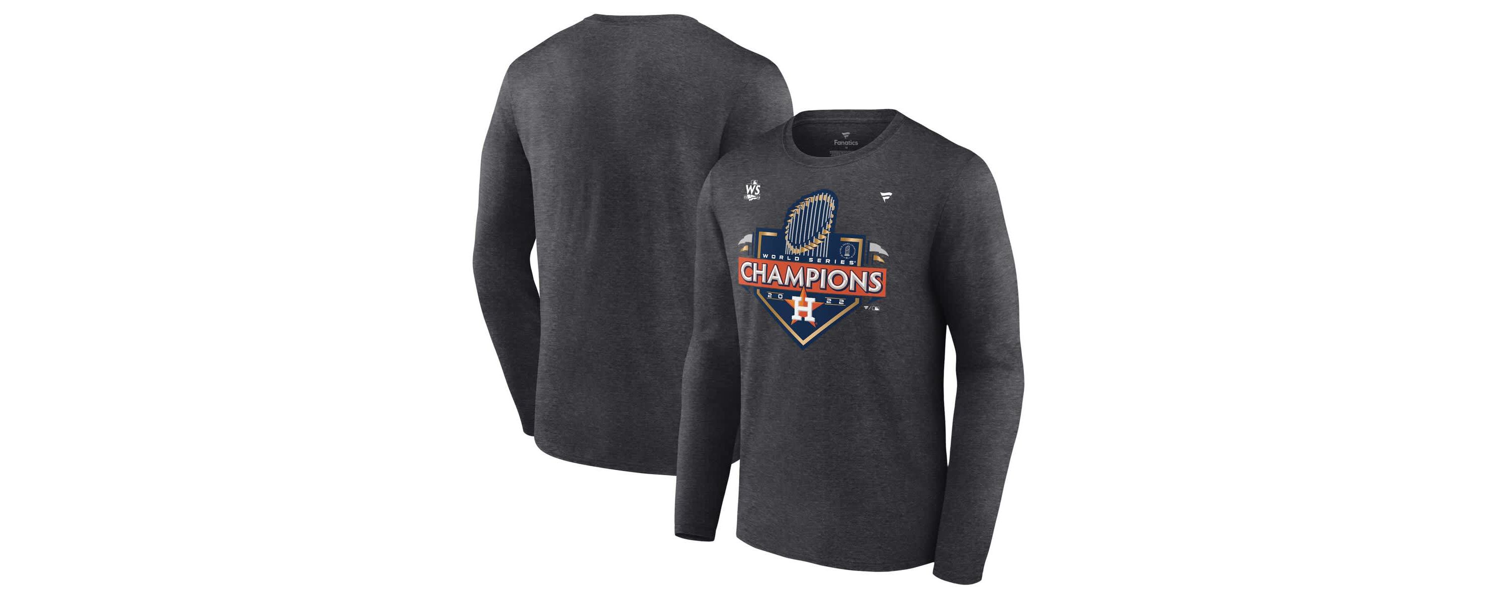 MLB Fanatics Houston Astros 2022 World Series s Locker Room Long Sleeve T-Shirt