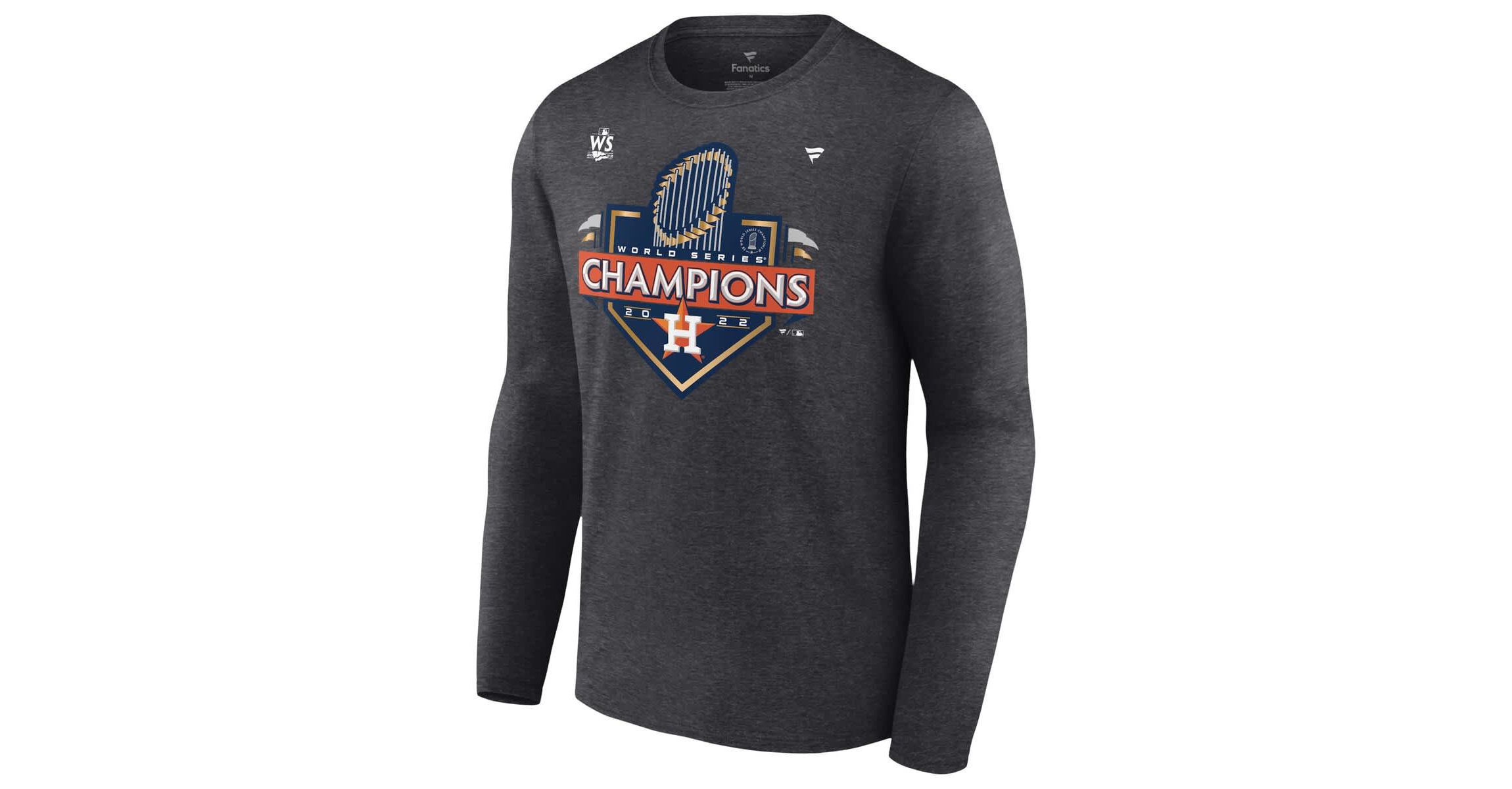 MLB Fanatics Houston Astros 2022 World Series s Locker Room Long Sleeve T-Shirt