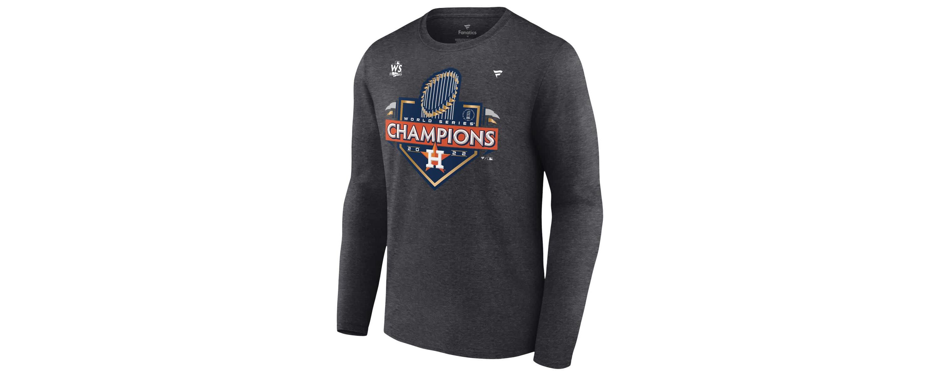 MLB Fanatics Houston Astros 2022 World Series s Locker Room Long Sleeve T-Shirt