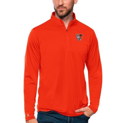 Antigua Men's Bowling Green Falcons NCAA Bowling St. Falcons Tribute Quarter-Zip Top, Orange, 3XL