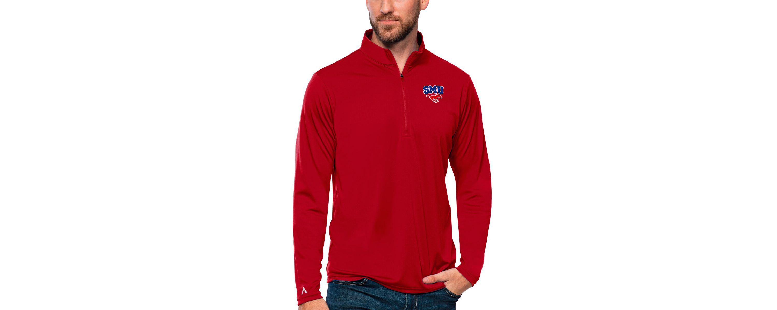 NCAA SMU Mustangs Tribute Quarter-Zip Top