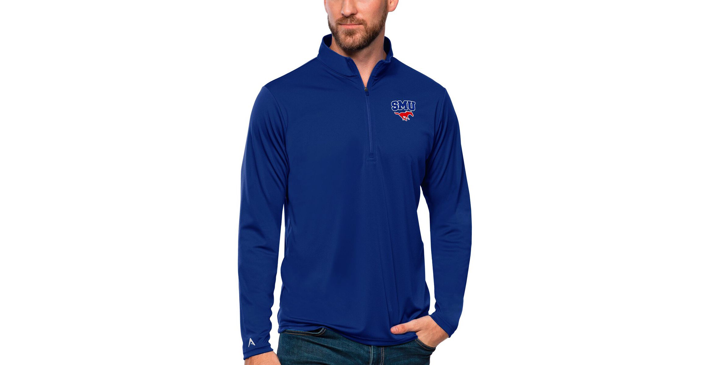NCAA SMU Mustangs Tribute Quarter-Zip Top
