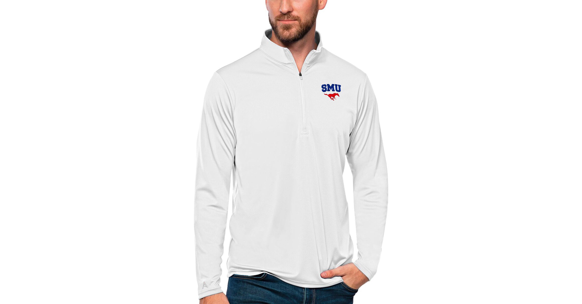 NCAA SMU Mustangs Tribute Quarter-Zip Top
