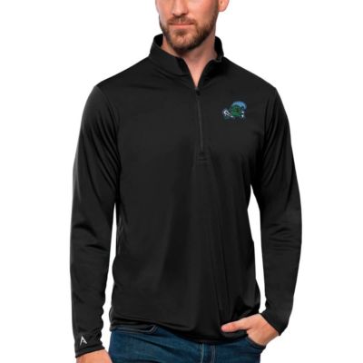 Antigua Men's Tulane Green Wave NCAA Tulane Wave Tribute Quarter-Zip Top, Black, 3XL