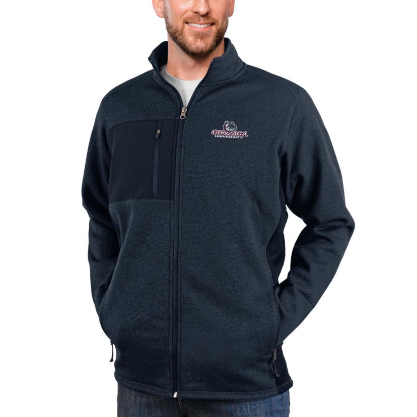 Gonzaga University Bulldogs NCAA Heather Gonzaga Bulldogs Course Full-Zip Jacket
