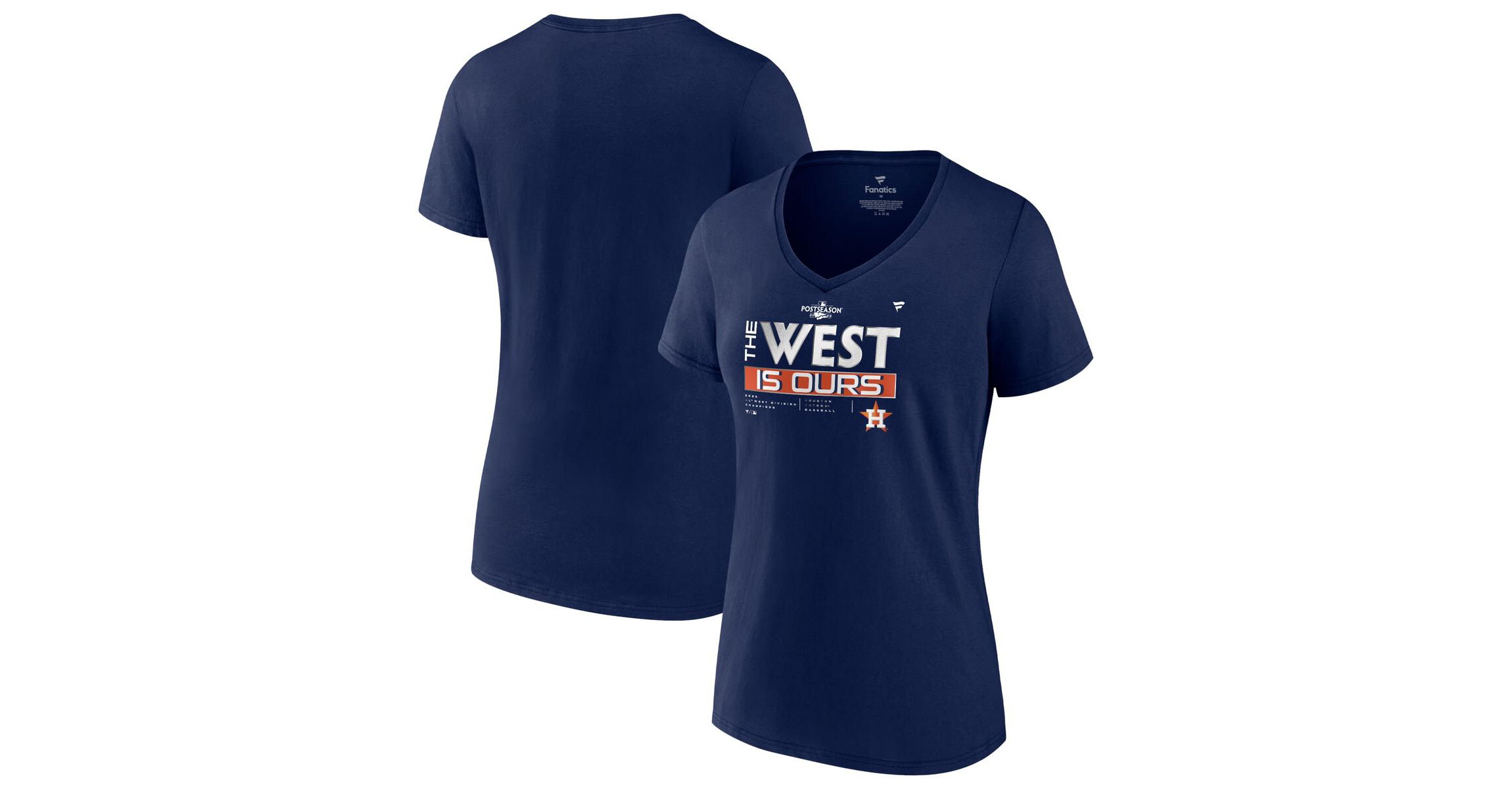 MLB Fanatics Houston Astros 2022 AL West Division s Locker Room V-Neck T-Shirt