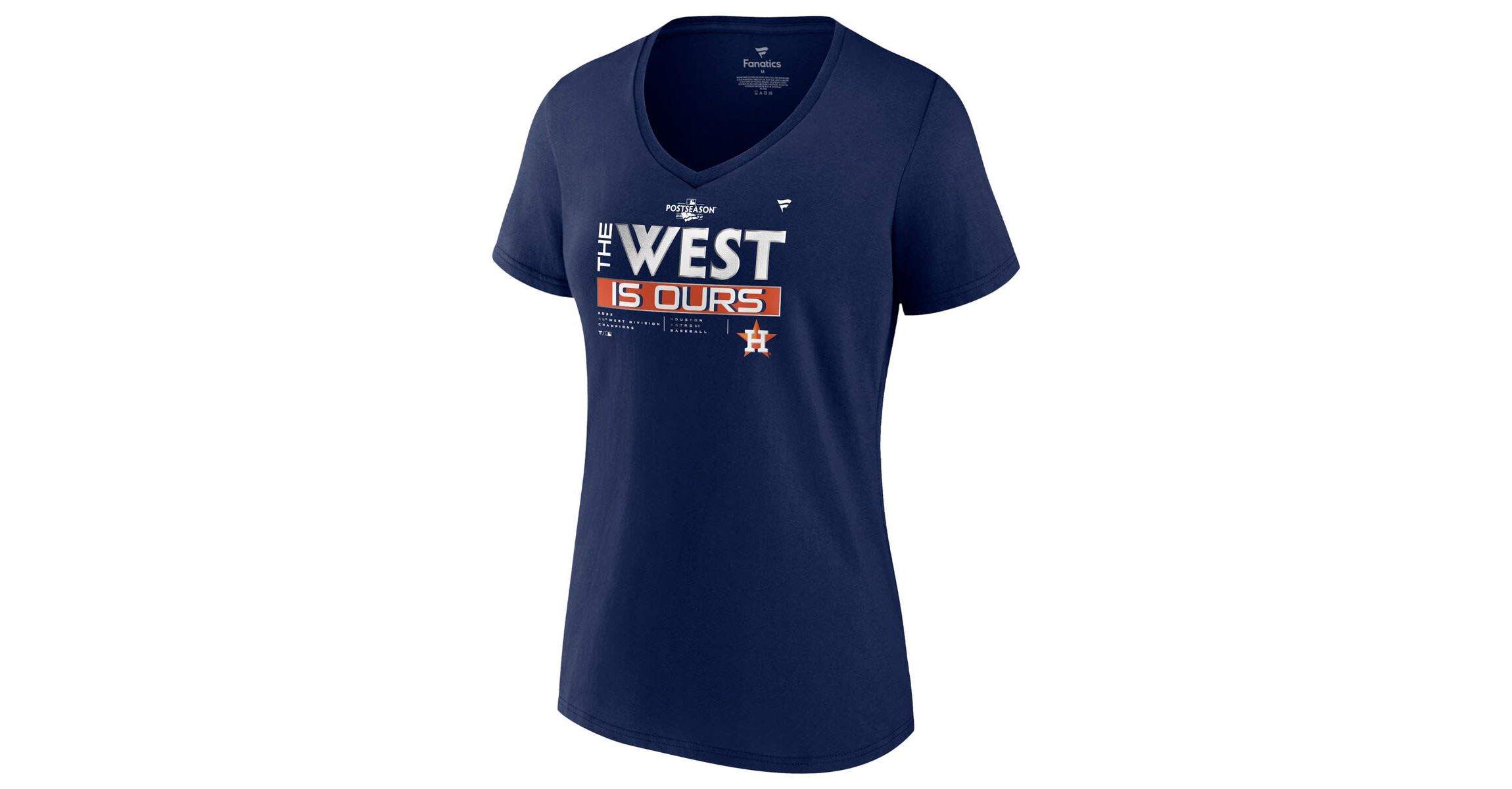 MLB Fanatics Houston Astros 2022 AL West Division s Locker Room V-Neck T-Shirt