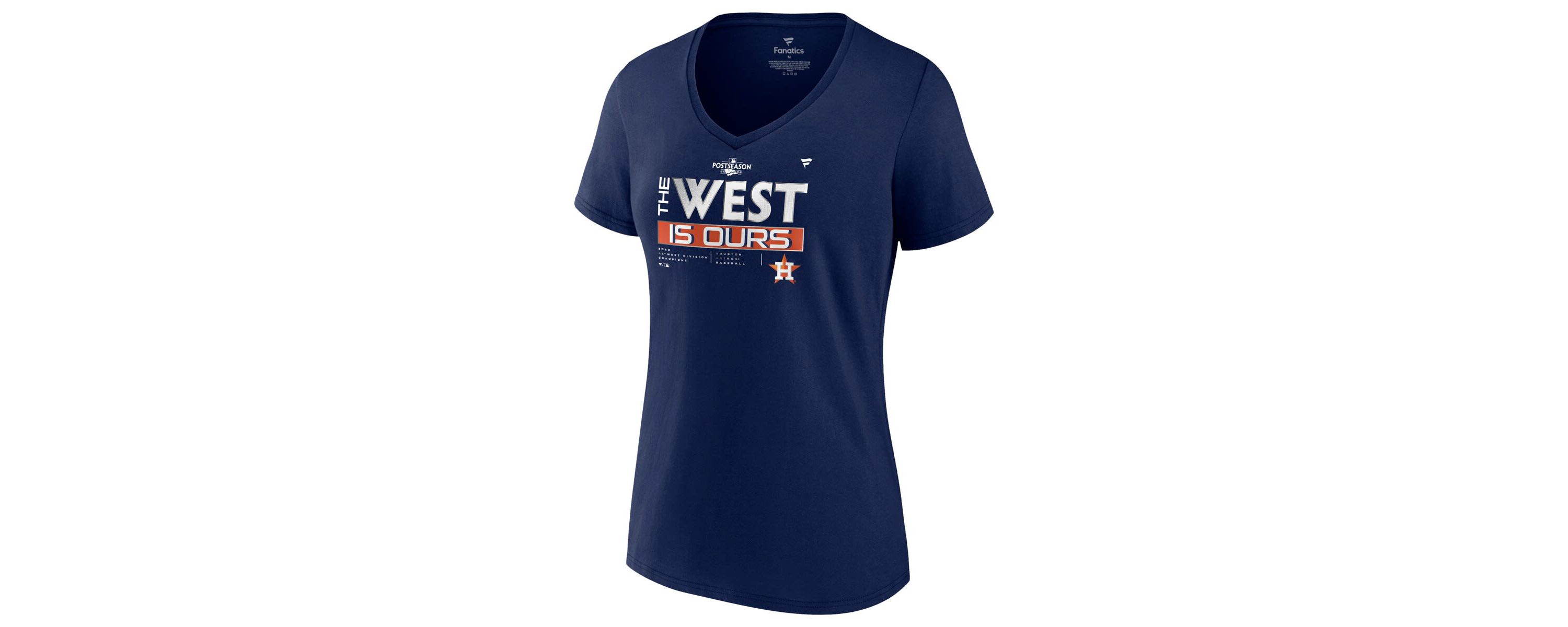 MLB Fanatics Houston Astros 2022 AL West Division s Locker Room V-Neck T-Shirt