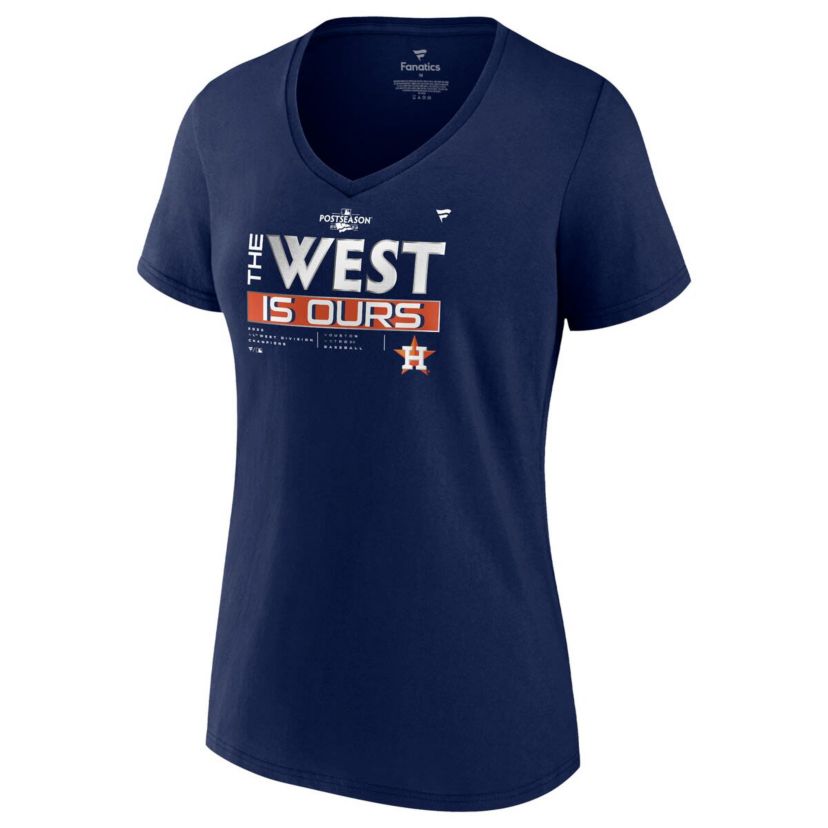 MLB Fanatics Houston Astros 2022 AL West Division s Locker Room V-Neck T-Shirt