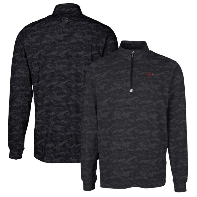 NCAA Arkansas Razorbacks Traverse Print Stretch Quarter-Zip Pullover Top